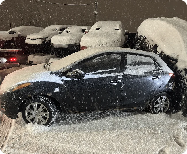 Car covered in snow